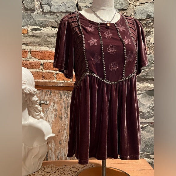 POL Velvety Baby Doll Style BOHO Hippie Chick Top w/beautiful details (Small) - Picture 1 of 16